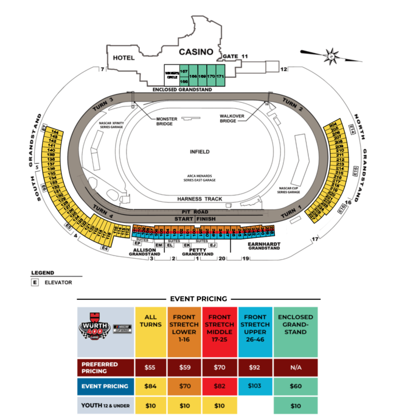 Seating Chart Fans Dover Motor Speedway