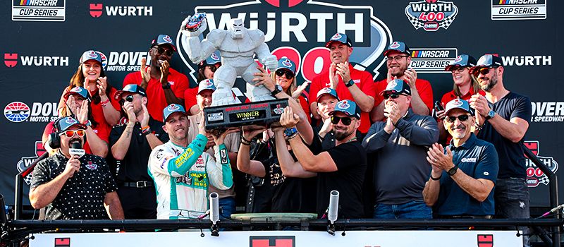 Denny Hamlin is one of three active full-time drivers to have multiple NASCAR Cup Series wins at Dover Motor Speedway.